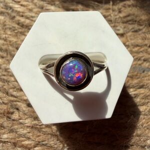 SOLD ‼️Sterling Silver shadow box Opal Ring